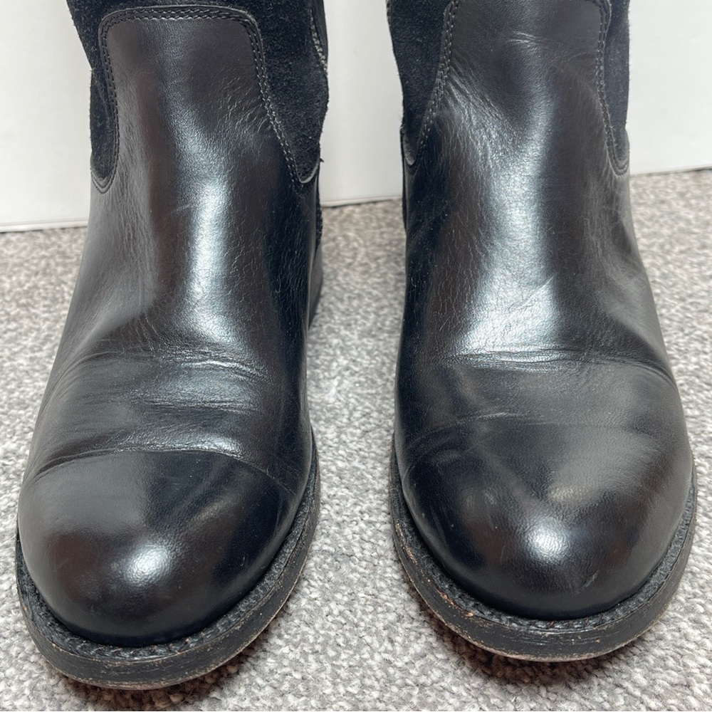 Frye Jayden Button Tall Black Leather/Suede Boots size 6.5B in EUC - Picture 4 of 16